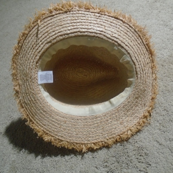 TARGET Fringe Trim Raffia Ribbon Banded Sun Hat - Picture 9 of 11